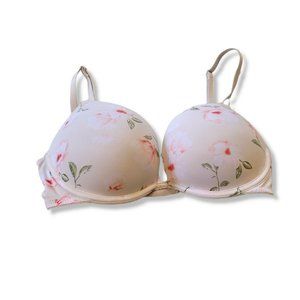 PINK Wear Everywhere Push Up 32D Bra Front Close Floral Victoria's Secret